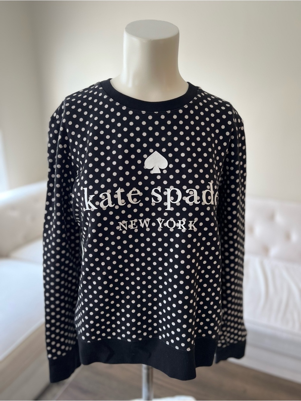 kate spade Black and White Polka Dot Sweatshirt